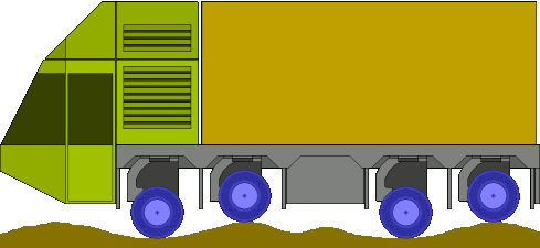 Truck auf unebenem Boden
